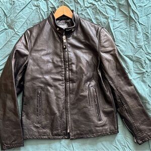 Schott NYC Men's Black Leather Jacket